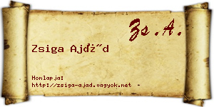 Zsiga Ajád névjegykártya